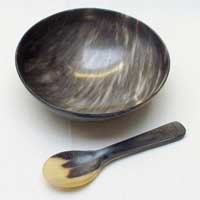 Horn bowl and spoon
