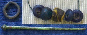 Objects from childs grave at Brighthampton