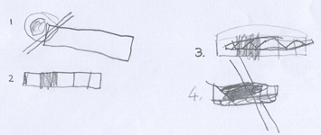 Process of making a comb drawn by Hamish age 9