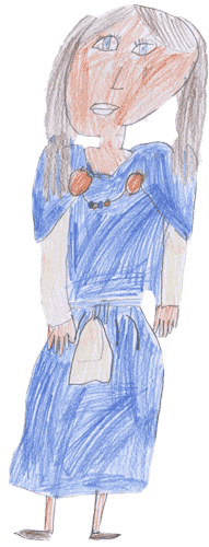 Anglo-Saxon girl drawn by Joanna age 8