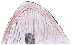 Sunken featured building drawn by Melissa age 10