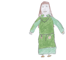 Anglo-Saxon woman drawn by Martha age 9