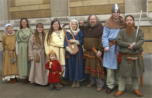 Re-enactors and staff in costume