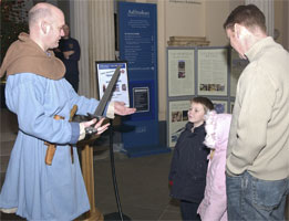Warrior showing his sword