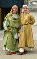 Staff and volunteers dressed as Anglo-Saxons