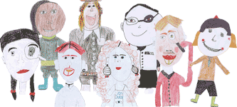 Drawings of archaeologists