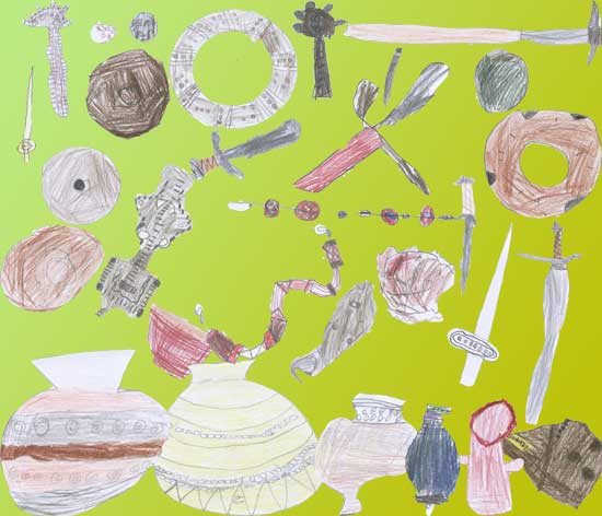 Drawings made by a class at Pegasus Primary School