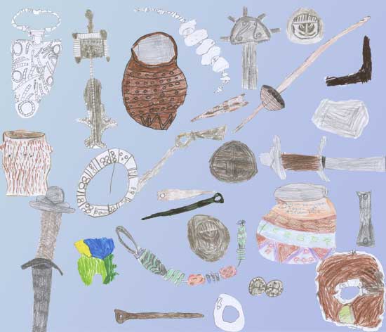 Drawings made by Mrs Shermans class at Pegasus Primary School